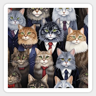 Gentleman Cats In Suits Sticker